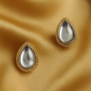Elegant Gold Teardrop Stud Earrings – Dainty Minimalist Women's Fashion Jewelry
